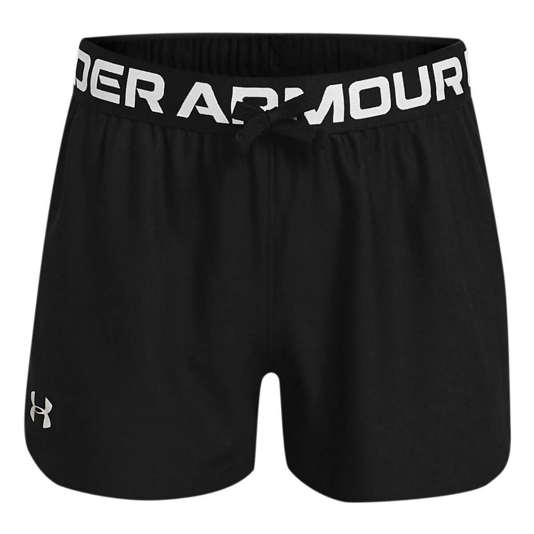 UA Play Up - Short pour fille BLACK/SILVER METALLIC