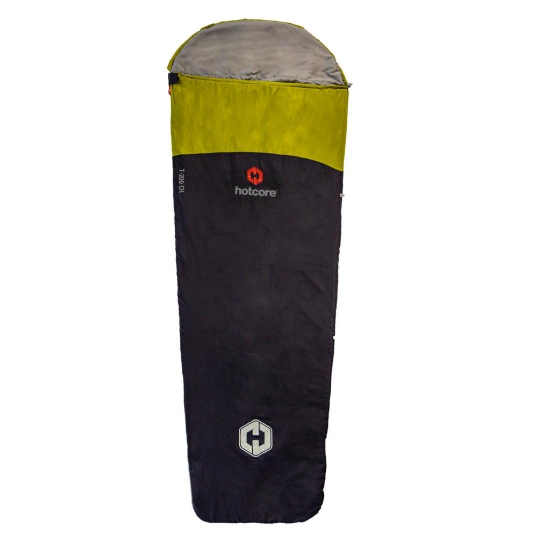 sac de couchage hotcore t200 vue vue de dessus logo hotcore visible au centre