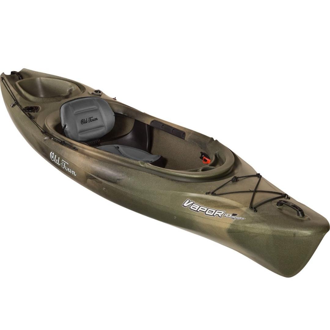 kayak old town vapor 10 angler couleur camo vue d'ensemble du kayak