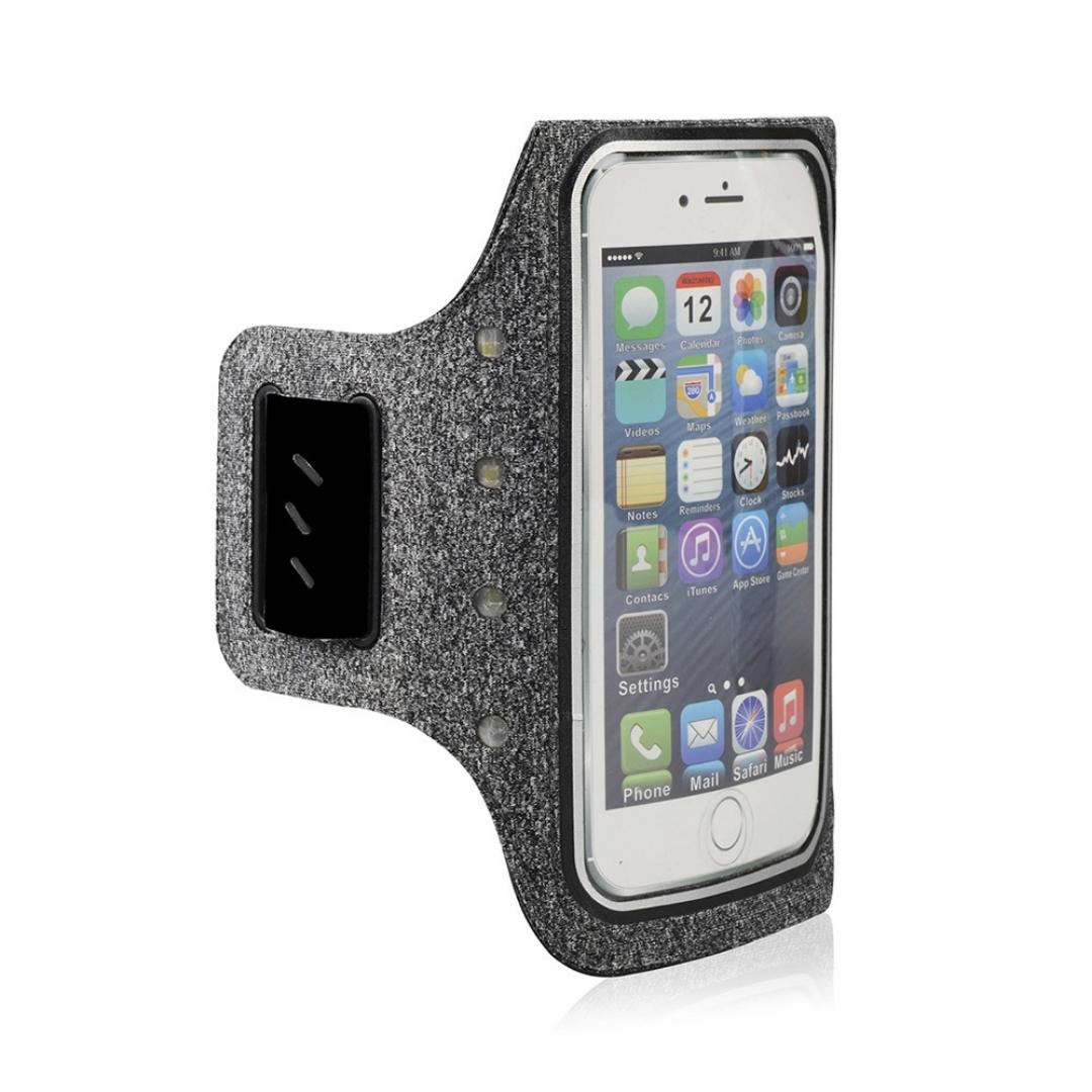 BRASSARD LIFE SPORTS GEAR STORM ECO POUR TÉLÉPHONE COULEUR GRIS/NOIR VUE DE PROFIL AVANT