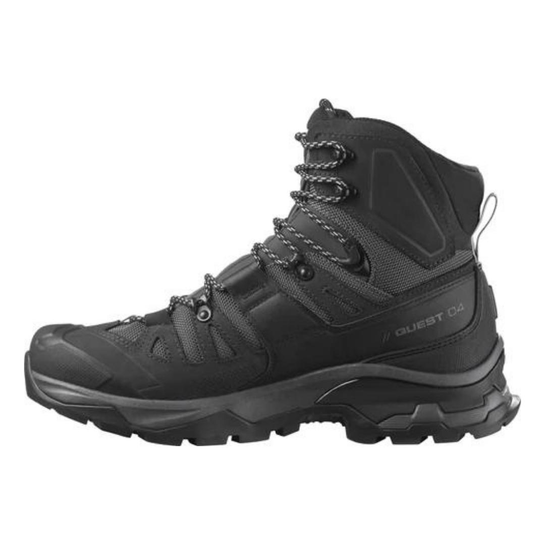 botte de randonnée Salomon Quest 4 gtx pour homme couleur black vu du profil gauche de la botte gauche