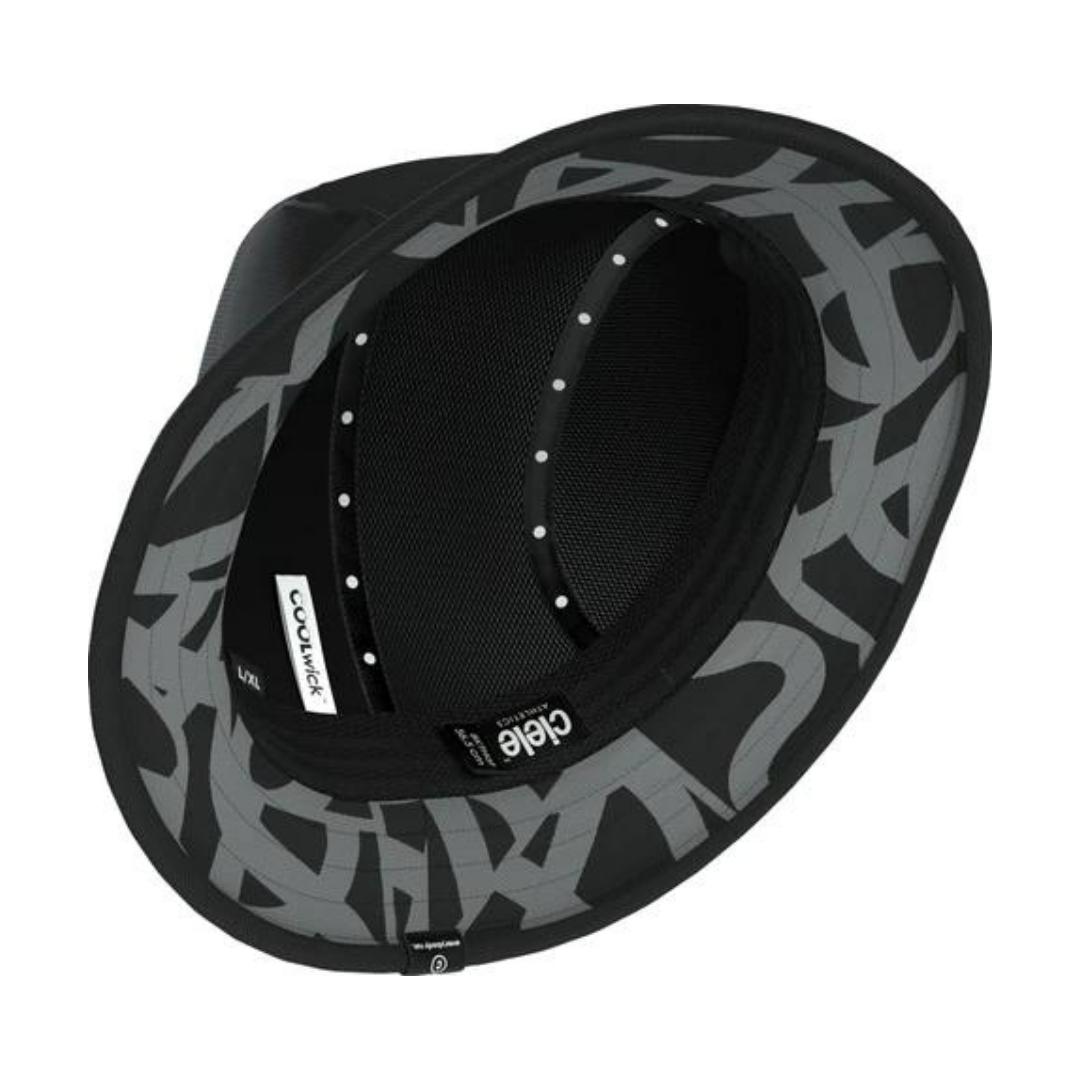 chapeau ciele athletics bucket hat standard small couleur whitaker vue du dessous du chapea avec le rebord intérieur imprimé