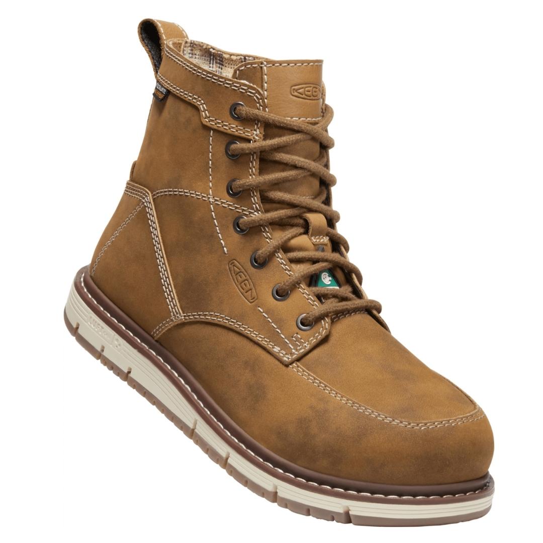 botte de travail KEEN San Jose 6" pour femme couleur almond/gum profil droit de la botte droite à lacets