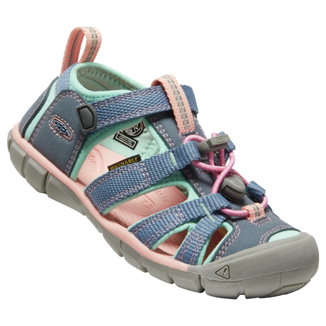 sandale keen seacamp ii cnx pour enfant couleur flint stone/ocean wave vue de profil