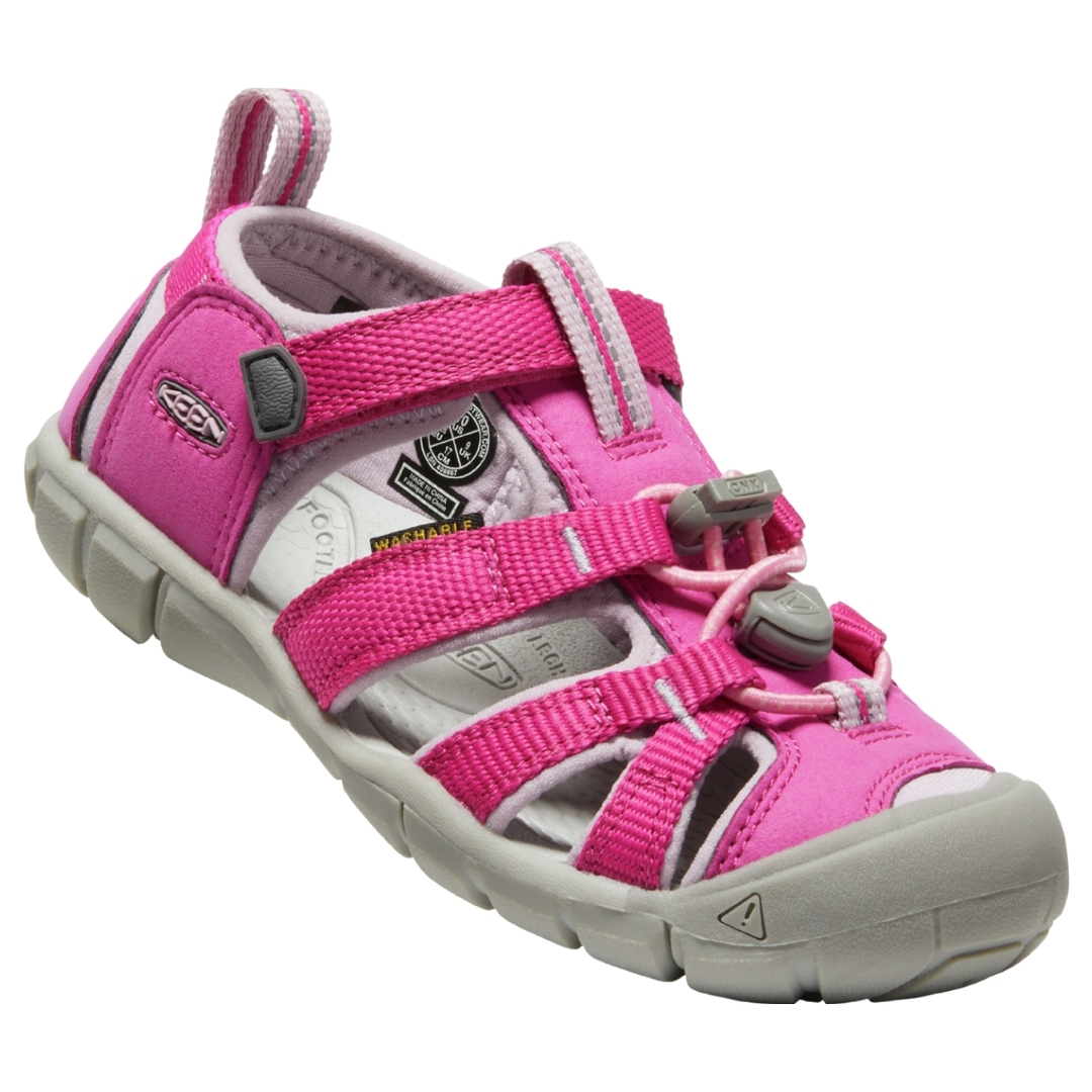 sandale keen seacamp ii cnx pour enfant couleur VERY BERRY/DAWN PINK vue de profil