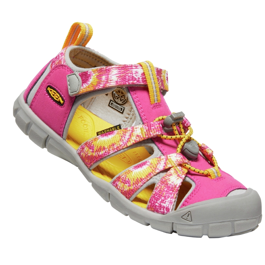 SANDALE KEEN SEACAMP II CNX POUR JUNIOR COULEUR MULTI/KEEN YELLOW VUE DE PROFIL DE LA SANDALE DROITE