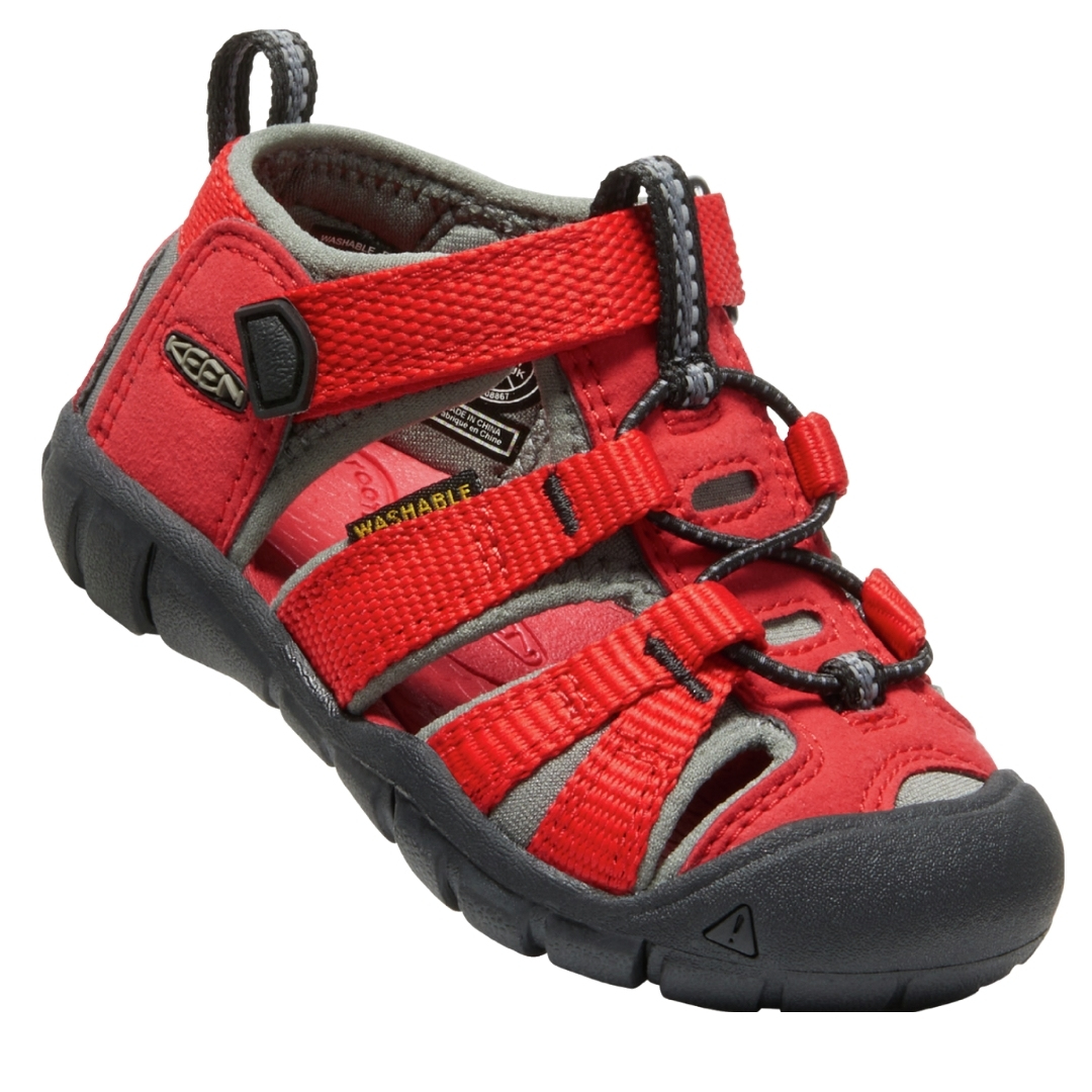 SANDALE KEEN SEACAMP II CNX POUR bébé COULEUR RACING RED/GARGOYLE VUE DE PROFIL DE LA SANDALE DROITE