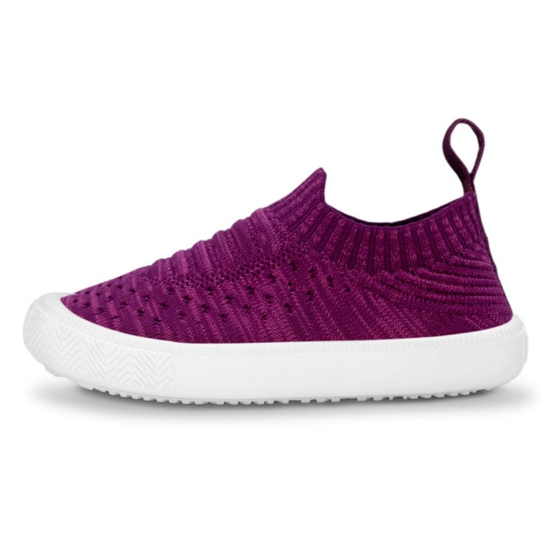 SOULIER D'EAU jAN & JUL EXPLORER KNIT POUR ENFANT COULEUR ORCHIID SOULIER GAUCHE PROFIL GAUCHE DU SOULIER