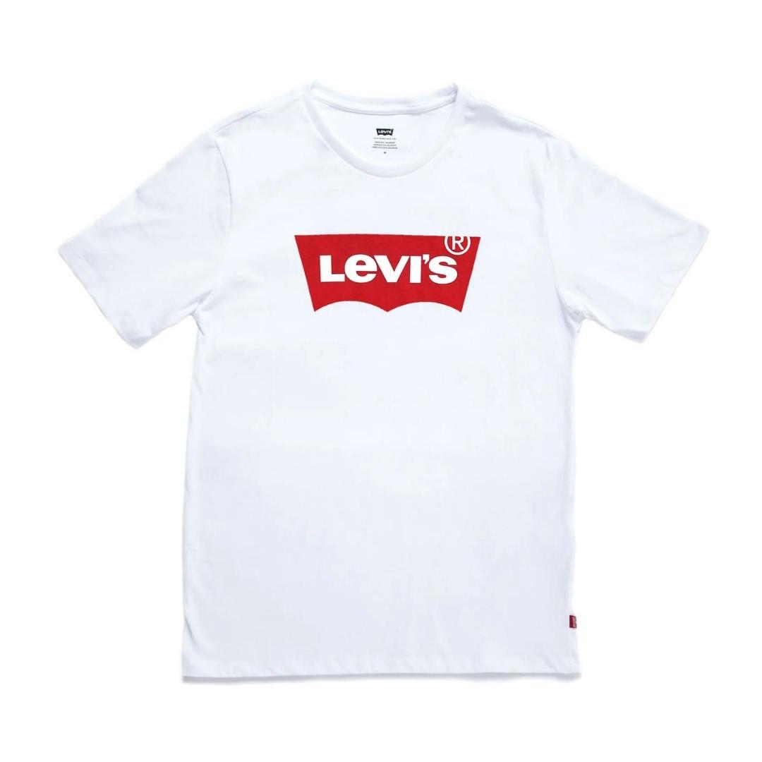 chandail à manches courtes levi's the perfect tee pour femme couleur 0468-CORE HOUSEMARK WHITE chandail à plat de face avec gros logo LEVIS au niveau de la poitrine