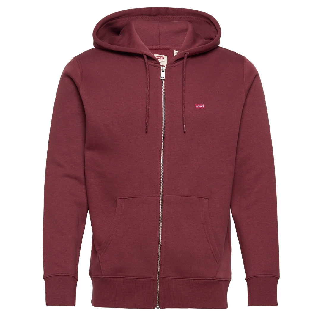 CHANDAIL À CAPUCHON LEVI'S CORE NG ZIP UP POUR HOMME couleur 0017-PORT chandail seul vu de face à plat