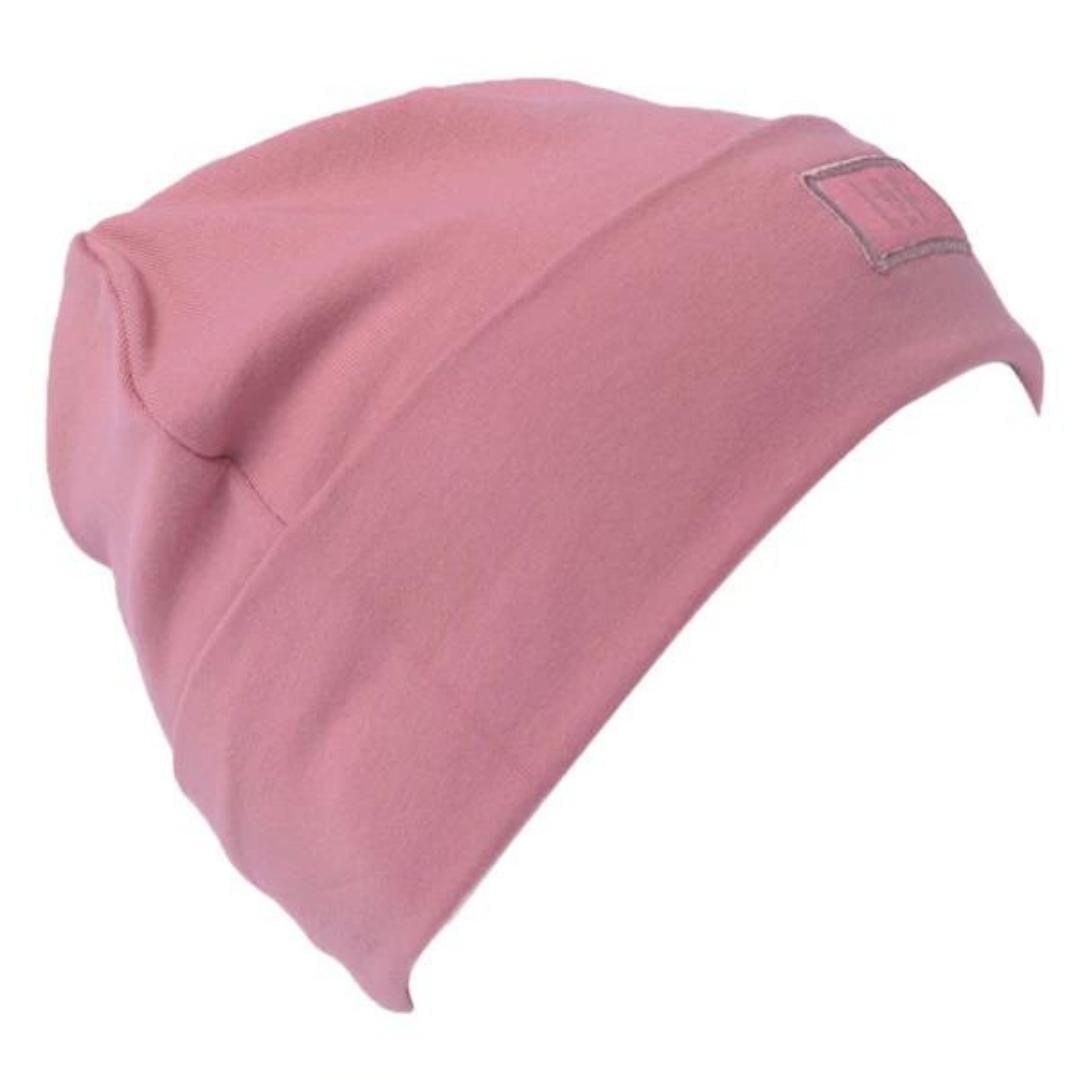 TUQUE L & p APPAREL BOSTON EN COTON POUR BÉBÉ/ENFANT COULEUR ROSE DE VILLE VUE DE L'AVANT TUQUE REPLIÉE