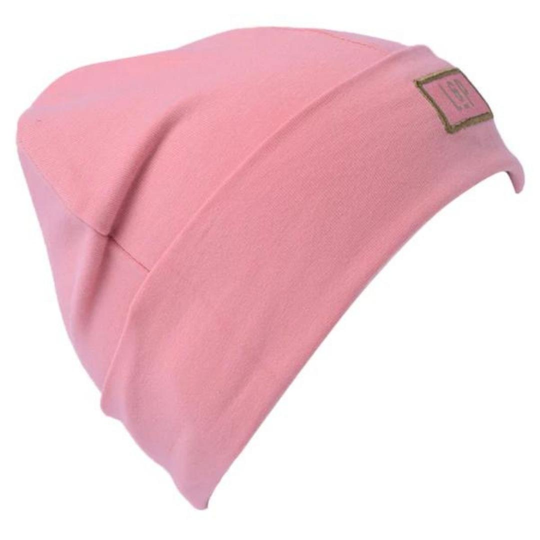 TUQUE L & p APPAREL BOSTON EN COTON POUR BÉBÉ/ENFANT COULEUR CORAIL VUE DE L'AVANT TUQUE REPLIÉE