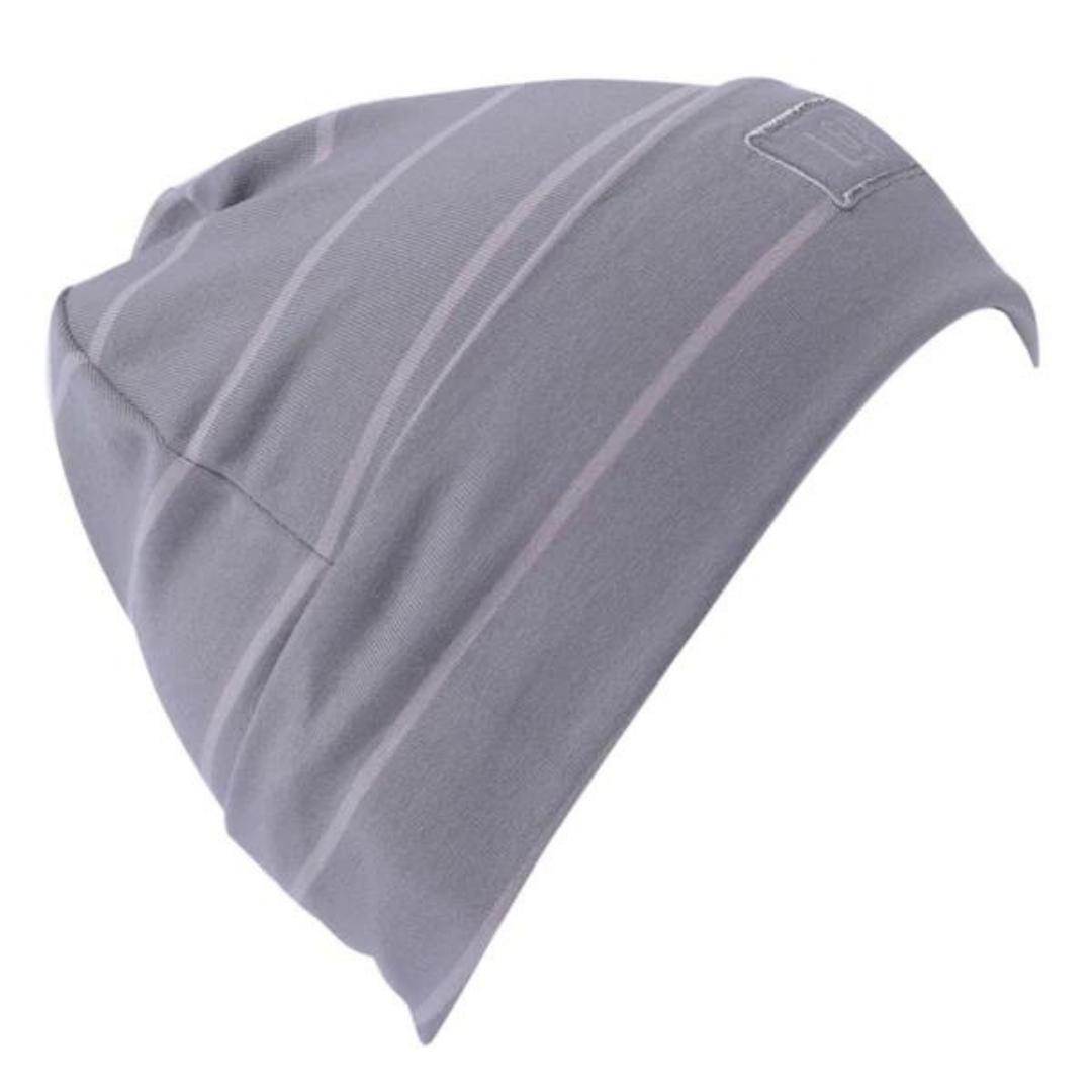 TUQUE L & p APPAREL BOSTON EN COTON POUR BÉBÉ/ENFANT COULEUR GRIS BÉTON/GRIS TERRE VUE DE L'AVANT TUQUE REPLIÉE