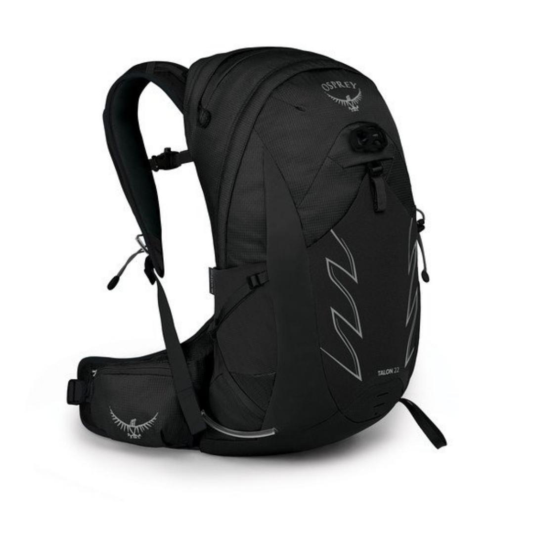 SAC À DOS OSPREY TALON 22 COULEUR STEALTH BLACK VUE DE FACE DU SAC MULTISPORT