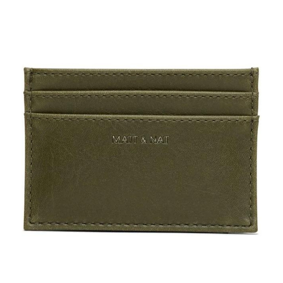 PORTE-CARTE MATT & NAT MAX VINTAGE COULEUR OLIVE VU DE FACE