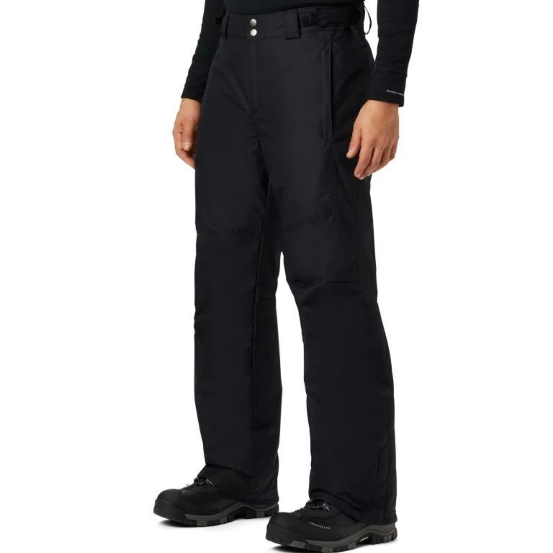 PANTALON DE NEIGE COLUMBIA BUGABOO IV POUR HOMME couleur black porté par un homme vu de profil gauche pantalon vu de face