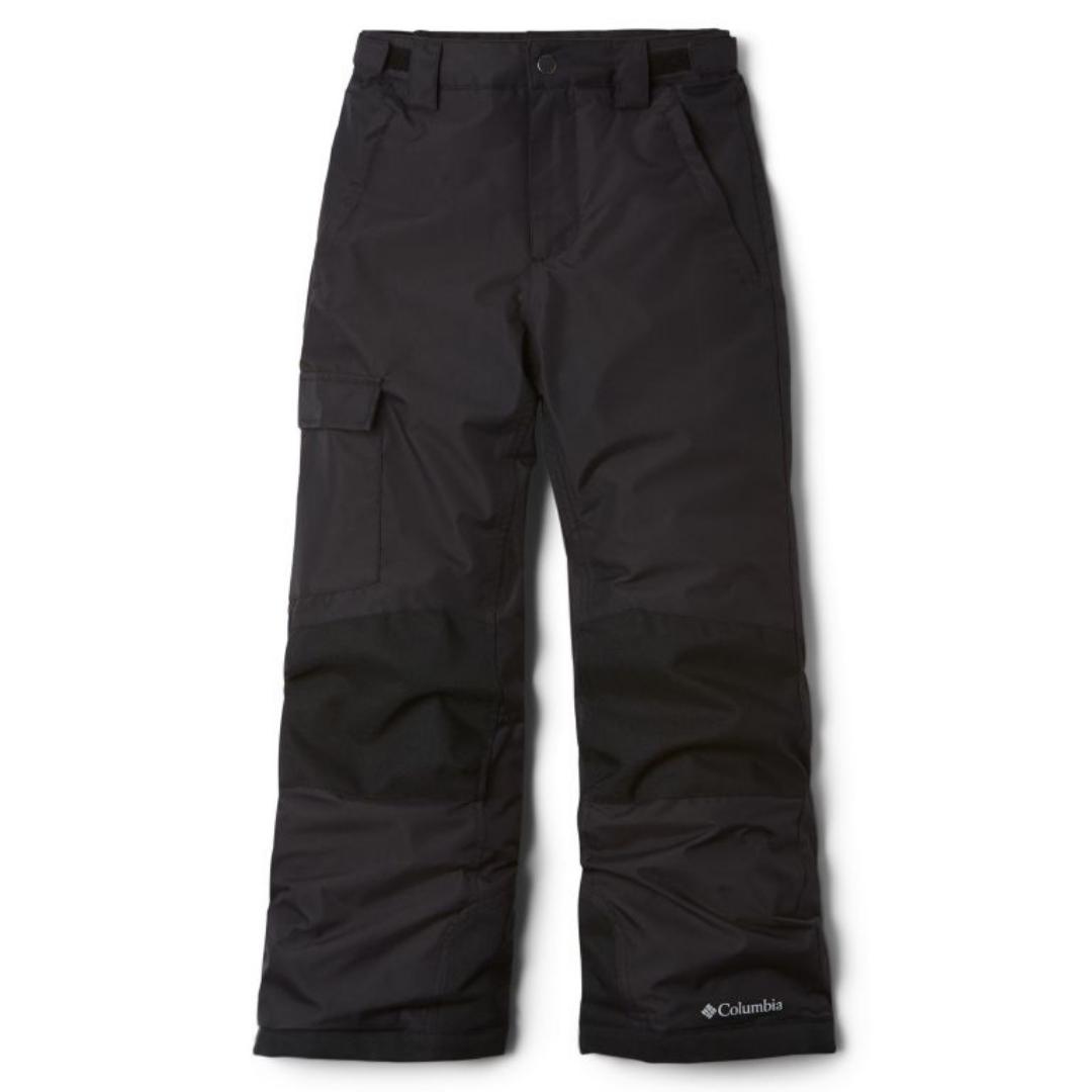 PANTALON ISOLÉ COLUMBIA BUGABOO II POUR ENFANT couleur black vu de face avec passants et braguette et poche de cuisse