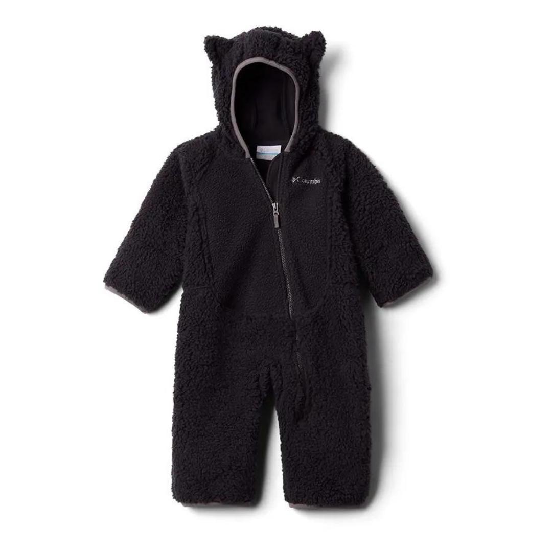 COMBINAISON EN SHERPA COLUMBIA FOXY POUR BÉBÉ couleur black vu de l'ensemble noir de face