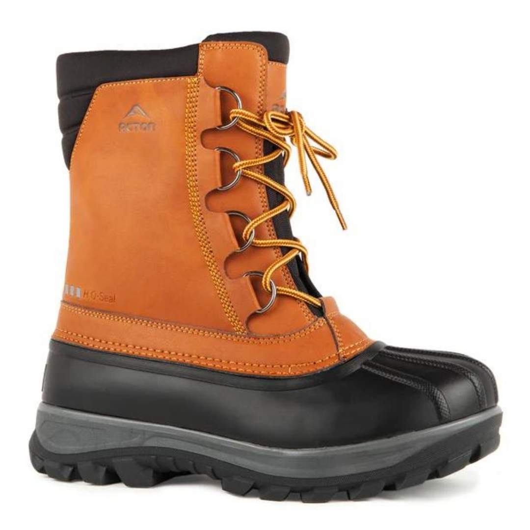 BOTTE D'HIVER ACTON YUKON POUR HOMME couleur M12-TAN vue du profil droit de la botte droite à lacet