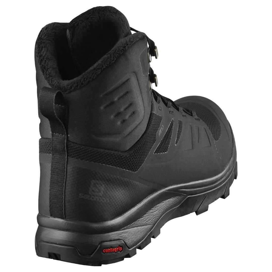 BOTTTE D'HIVER SALOMON OUTBLAST TS CSWP POUR HOMME COULEUR BLACK/BLACK/BLACK VUE DE PROFIL DROIT ARRIÈRE DE LA BOTTE DROITE