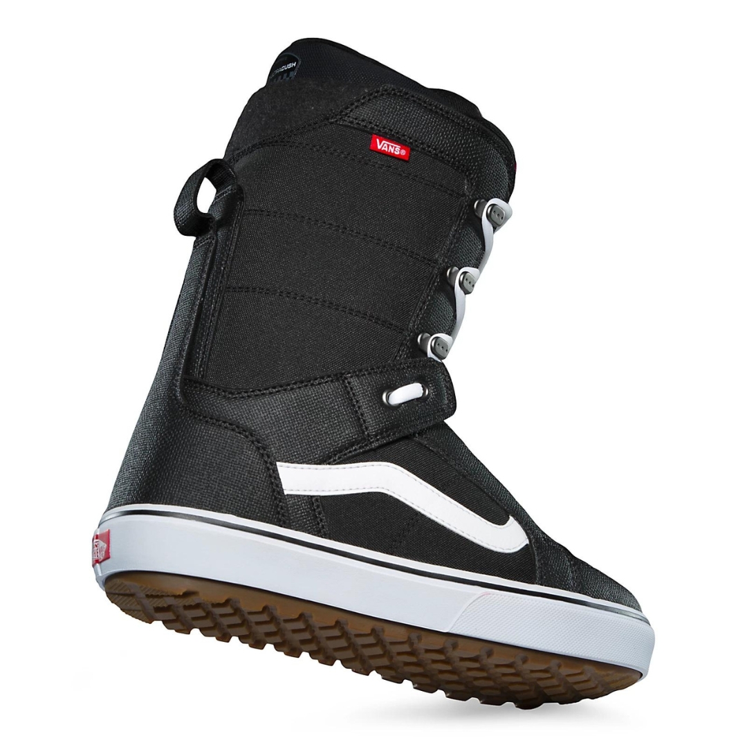 BOTTE DE PLANCHE À NEIGE VANS M HI-STANDARD OG POUR femme COULEUR BLACK/WHITE VUE DEL A BOTTE DROITE DE PROFIL DROIT