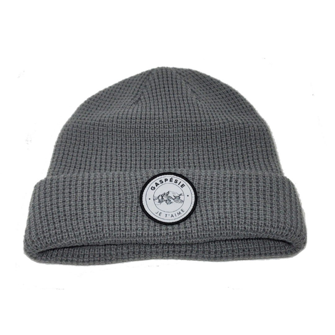 TUQUE WHEELHOUSE GASPÉSIE JE T'AIME LOGO MONTAGNE CERCLE UNISEXE ADULTE COULEUR STEEL