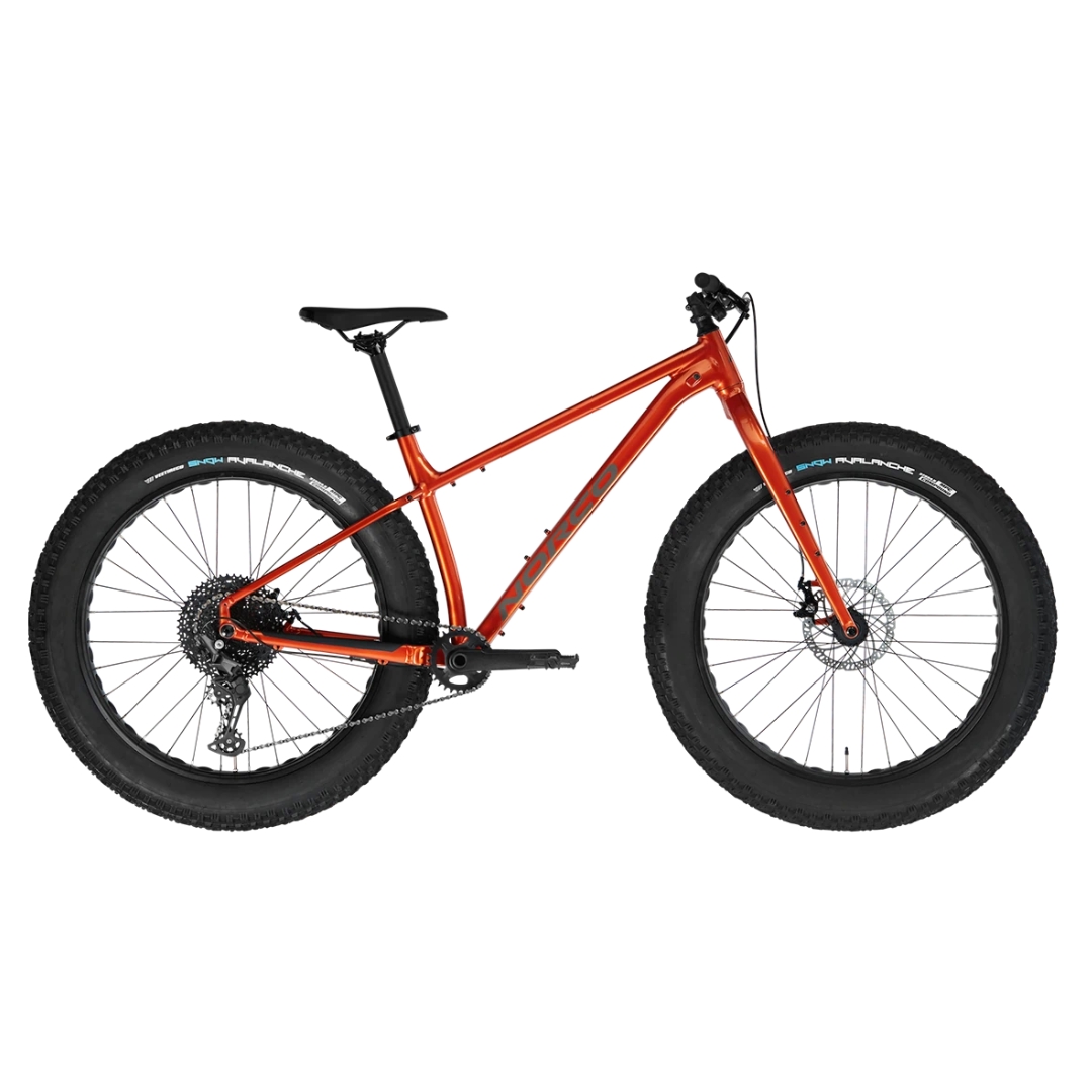 FATBIKE NORCO BIGFOOT 3 2022 couleur orange grey vue de profil droit du fatbike