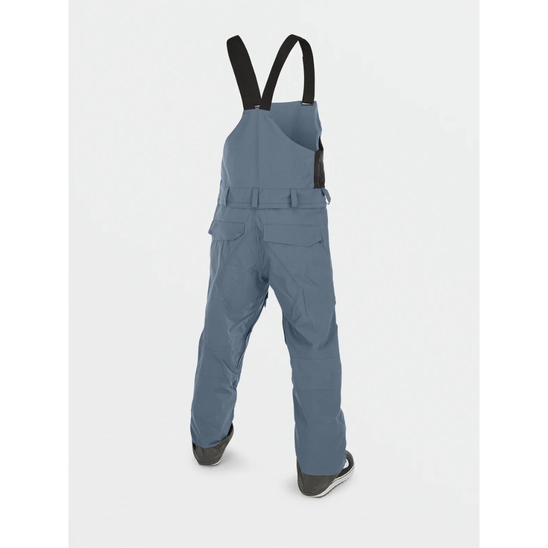 SALOPETTE ISOLÉE VOLCOM RAIN GORE-TEX POUR HOMME couleur dark grey pantalon seul vu de dos bretelle noires et tissu principal gris acier