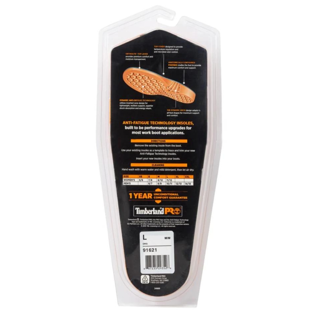 SEMELLE INTÉRIEURE ANTI FATIGUE TIMBERLAND PRO DYNAMIC POUR HOMME vue de l,arrière de lemballage