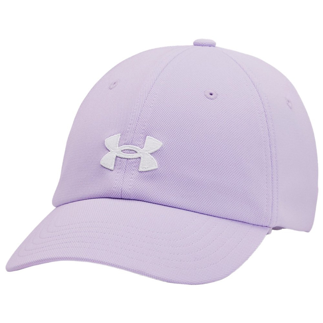 CASQUETTE AJUSTABLE UNDER ARMOUR UA BLITZING POUR FEMME couleur 515-NEBULA PURPLE/WHITE corps de la casquette lilas et logo brodé au centre en blanc