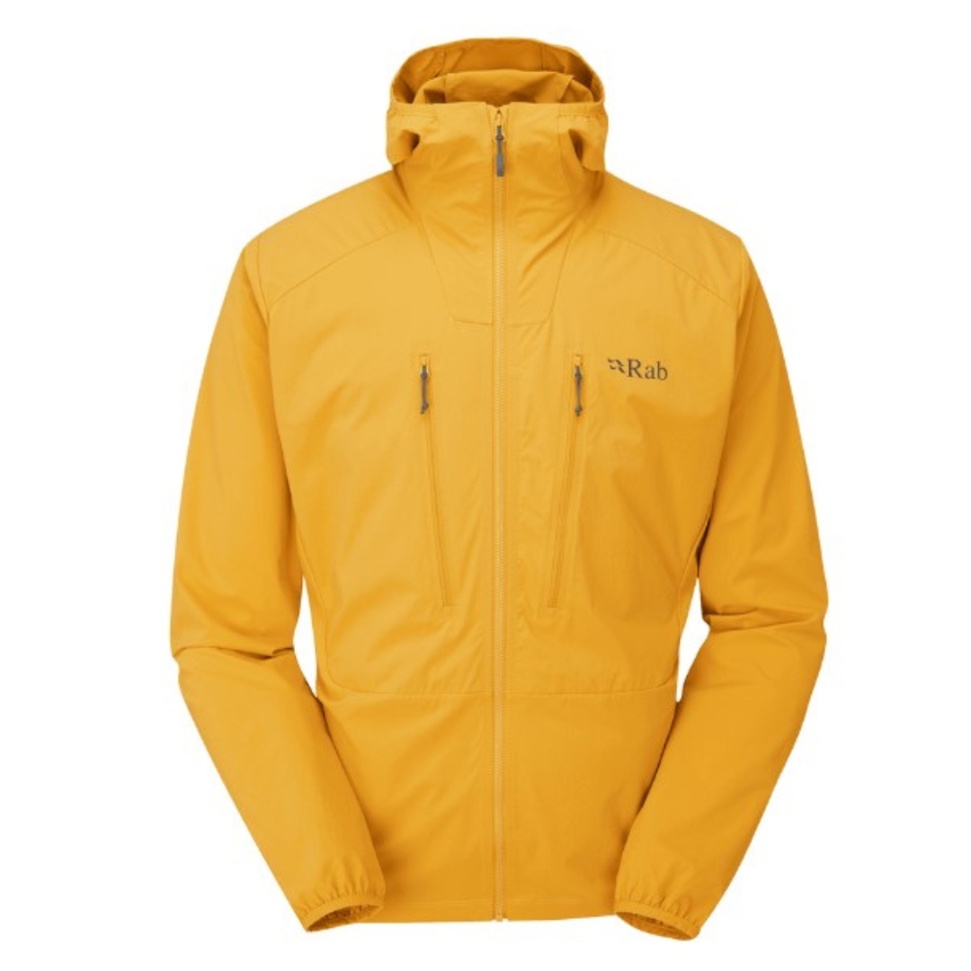 MANTEAU RAB BOREALIS POUR HOMME couleur sahara manteau jaune avec logo rab et détails gris
