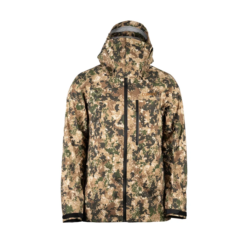 MANTEAU HURRICANE : veste à capuche avec motif camouflage, fermeture à glissière sur le devant et col montant.