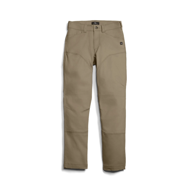 Pantalon de travail SITKA GRINDSTONE pour homme, de couleur beige, avec genoux renforcés.