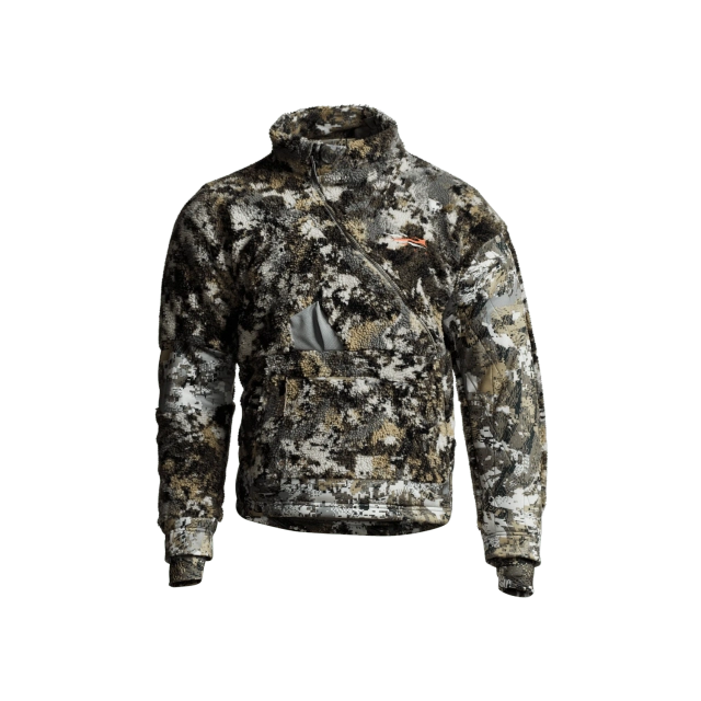 Veste FANATIC : pull en polaire à motif camouflage, doté d'une fermeture éclair asymétrique sur le devant et d'une grande poche kangourou.