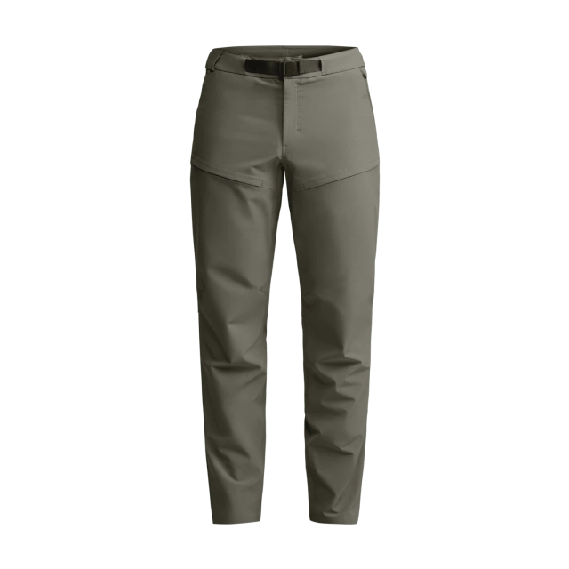 Pantalon de chasse SITKA RIPTIDE vert olive, doté d'une ceinture intégrée et de deux poches latérales à fermeture éclair.