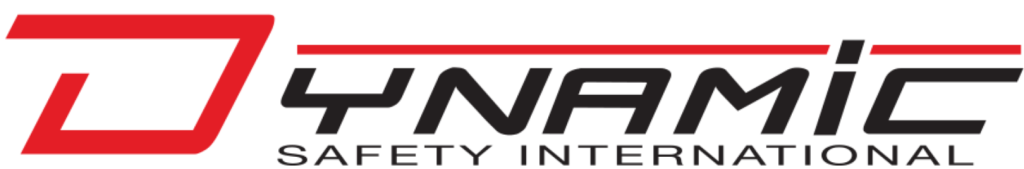 Logo de Dynamic Safety International, comportant un « D » rouge stylisé à gauche et un texte noir en gras indiquant « YNAMIC SAFETY INTERNATIONAL » avec un soulignement rouge au-dessus de « YNAMIC ».