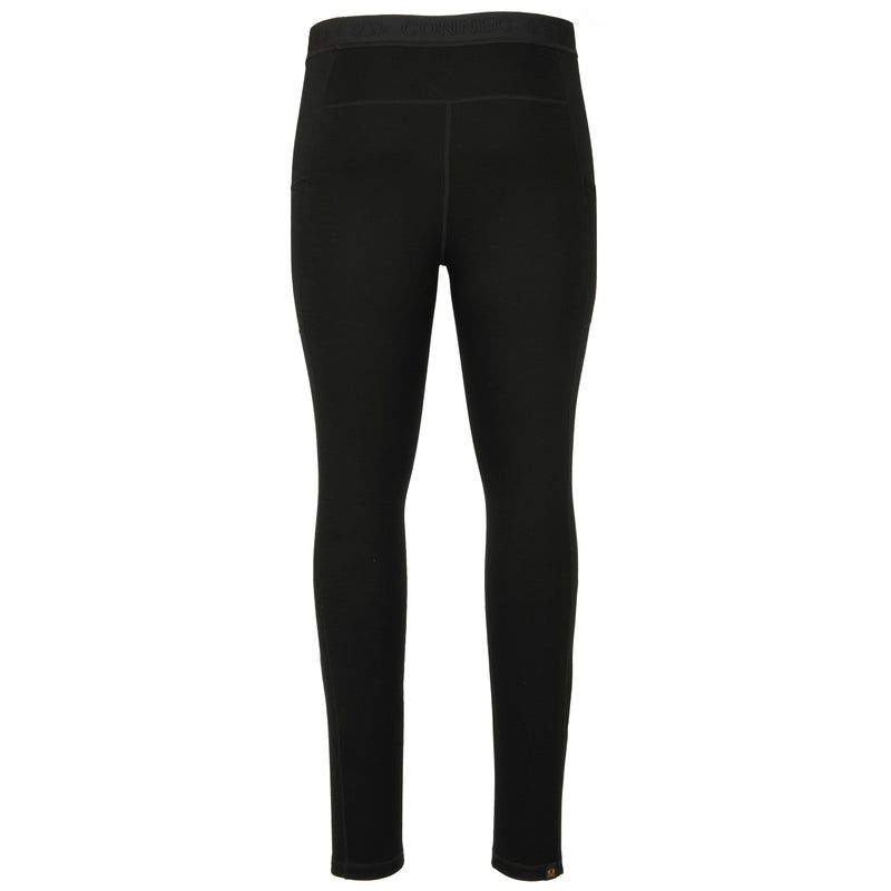 Legging noir BAS DE SOUS-VETEMENT CONNEC MERINO 240, avec une taille élastiquée.