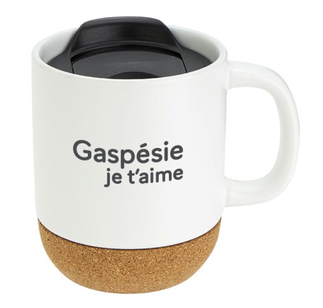 tasse de camping gaspésie je t'aime couleur blanc