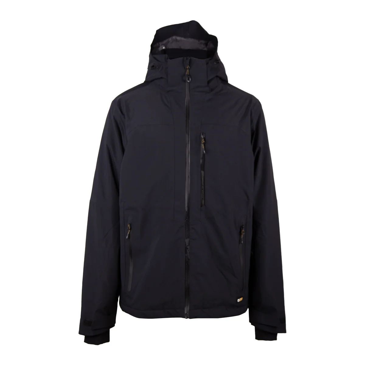 Veste d'hiver noire CLIFF LAURENTIDE POUR HOMME, à capuche, avec fermeture éclair sur le devant et plusieurs poches zippées.