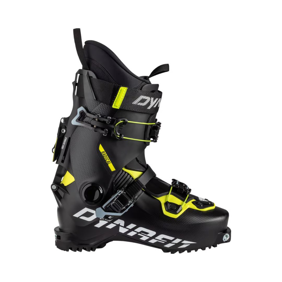 La RADICAL BOOT présente un design audacieux en noir et jaune.
