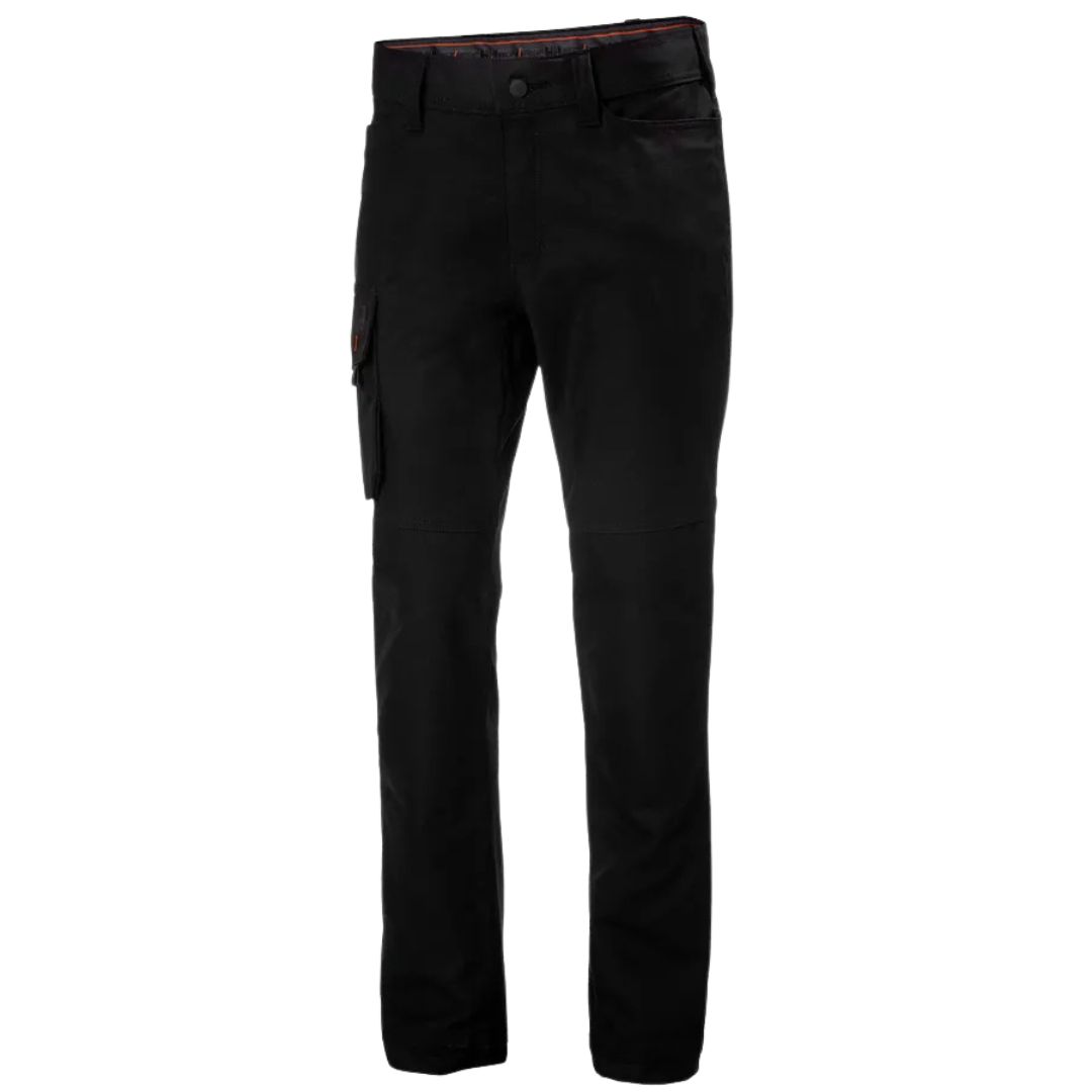 SALOPETTE DE TRAVAIL NOIRE HELLY HANSEN WORKWEAR LUNA POUR FEMME, dotée d'une poche cargo latérale sur la jambe droite.