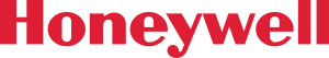 Logo du mot-symbole rouge « Honeywell » sur fond transparent, utilisant une police sans empattement audacieuse et moderne.
