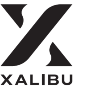 Logo de XALIBU représentant un « X » noir stylisé avec des formes courbes abstraites sur fond blanc. Le mot « XALIBU » est écrit en lettres noires en gras en bas.