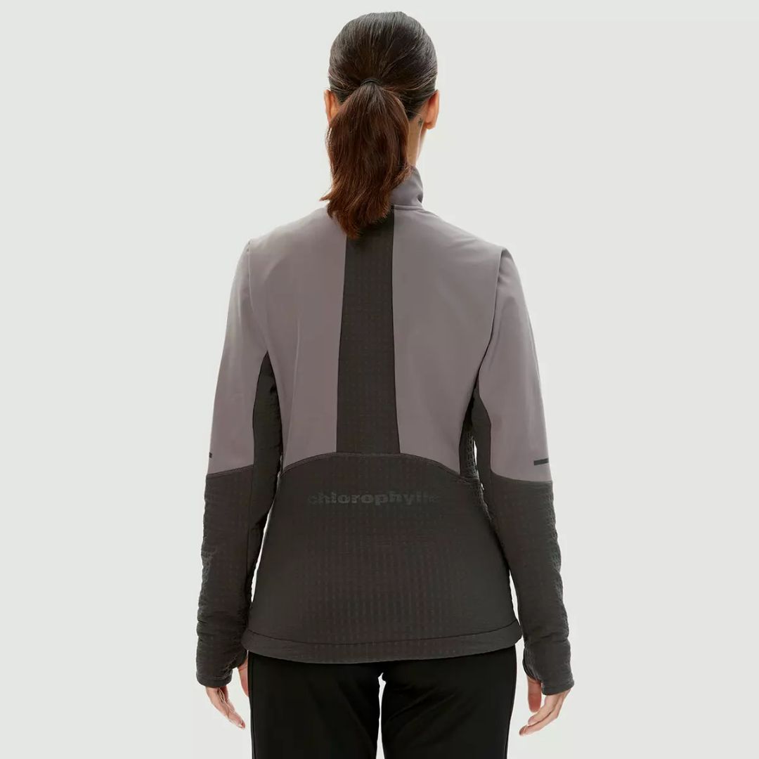 VESTE CHLOROPHYLLE FUNDY POUR FEMME mauve et grise vue de dos