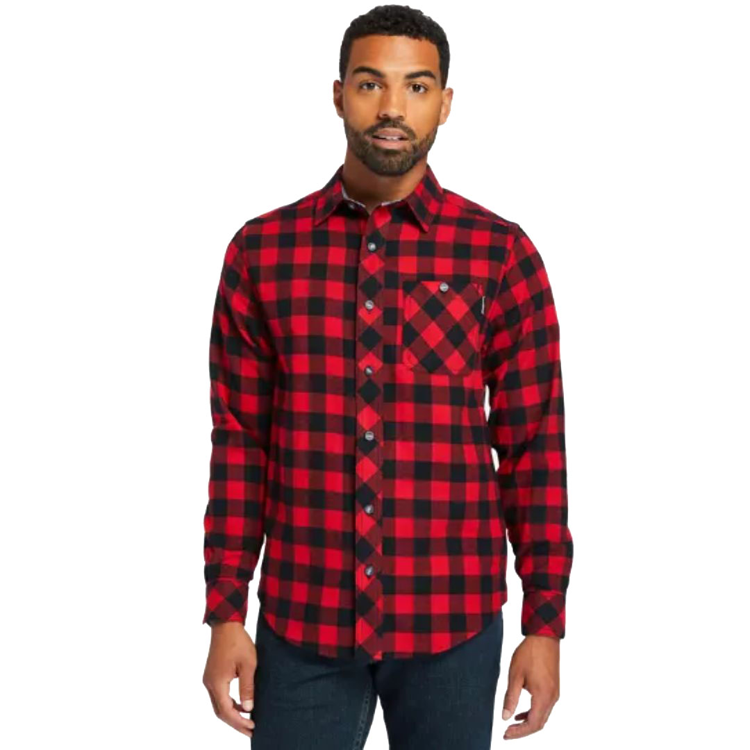 CHEMISE TIMBERLAND PRO WOODFORT POUR HOMME carreauté noir et rouge