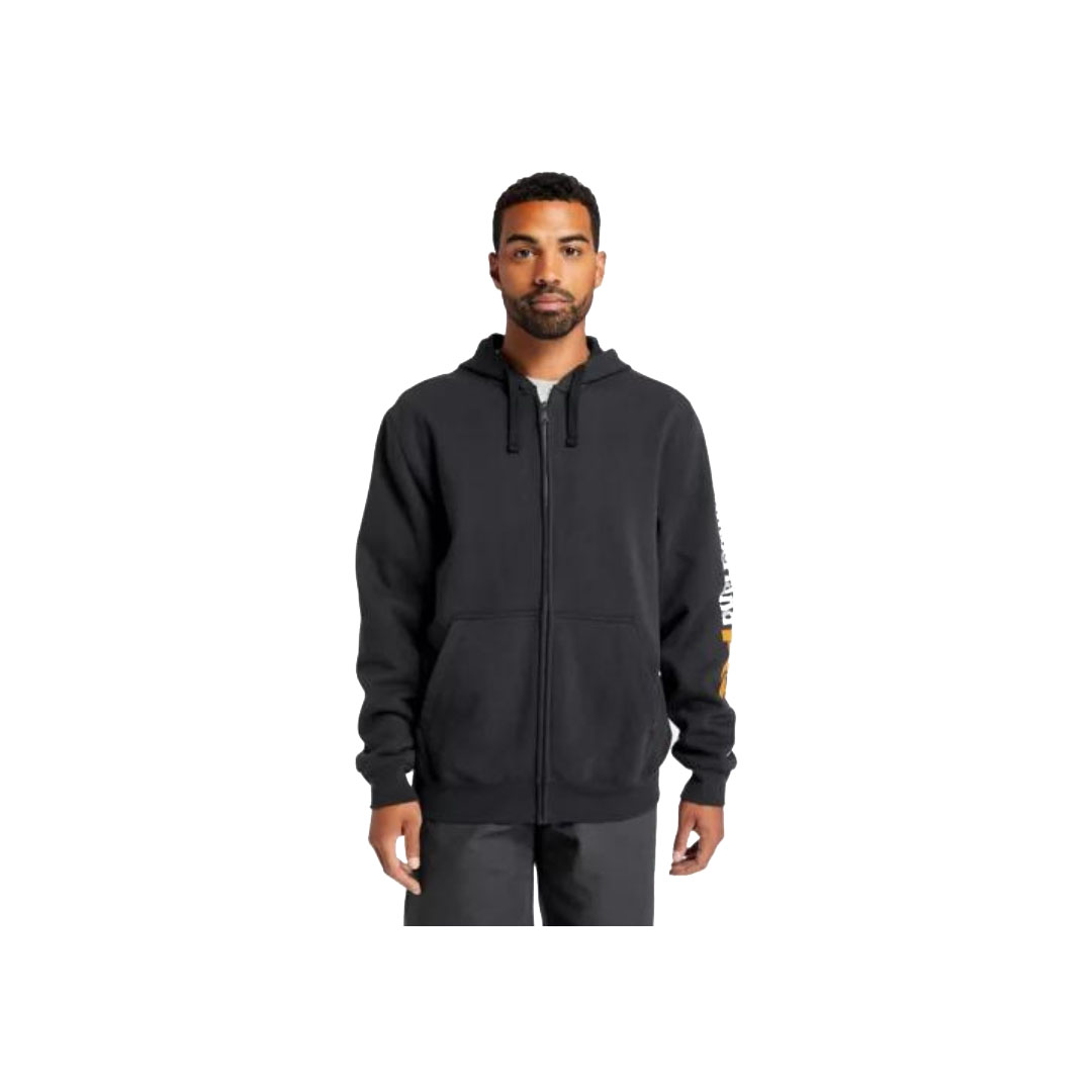 HAUT À CAPUCHON SPORT FULL-ZIP TIMBERLAND PRO HOOD HONCHO POUR HOMME noir avec détails orange