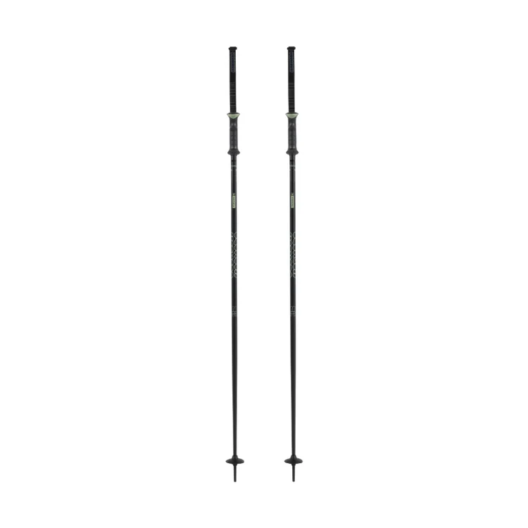Deux bâtons de ski TRIAD noirs équipés de poignées, de rondelles et de sangles réglables.