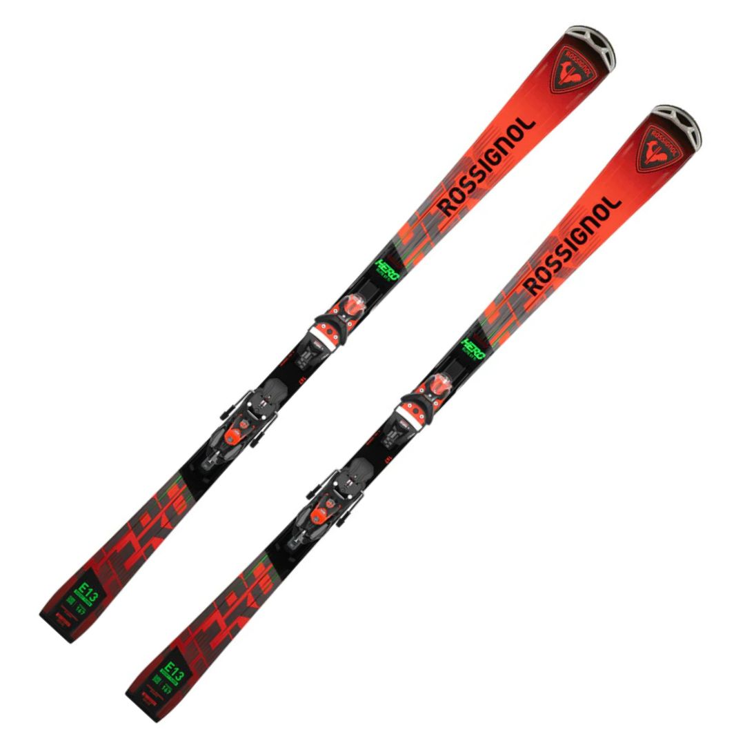 Les skis alpins Rossignol HERO ELITE ST TI K SPX14 sont dotés d'un graphisme audacieux rouge et noir, du logo Rossignol sur le dessus des skis et sont équipés de fixations.