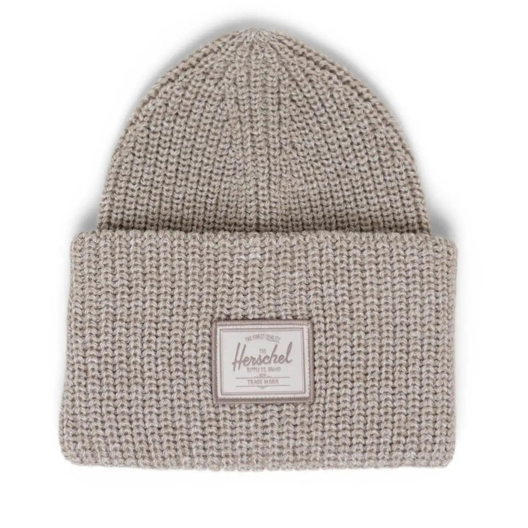 TUQUE HERSCHEL JUNEAU POUR ADULTE couleur heather oatmeal vue de la tuque brun sable pale chiné de face