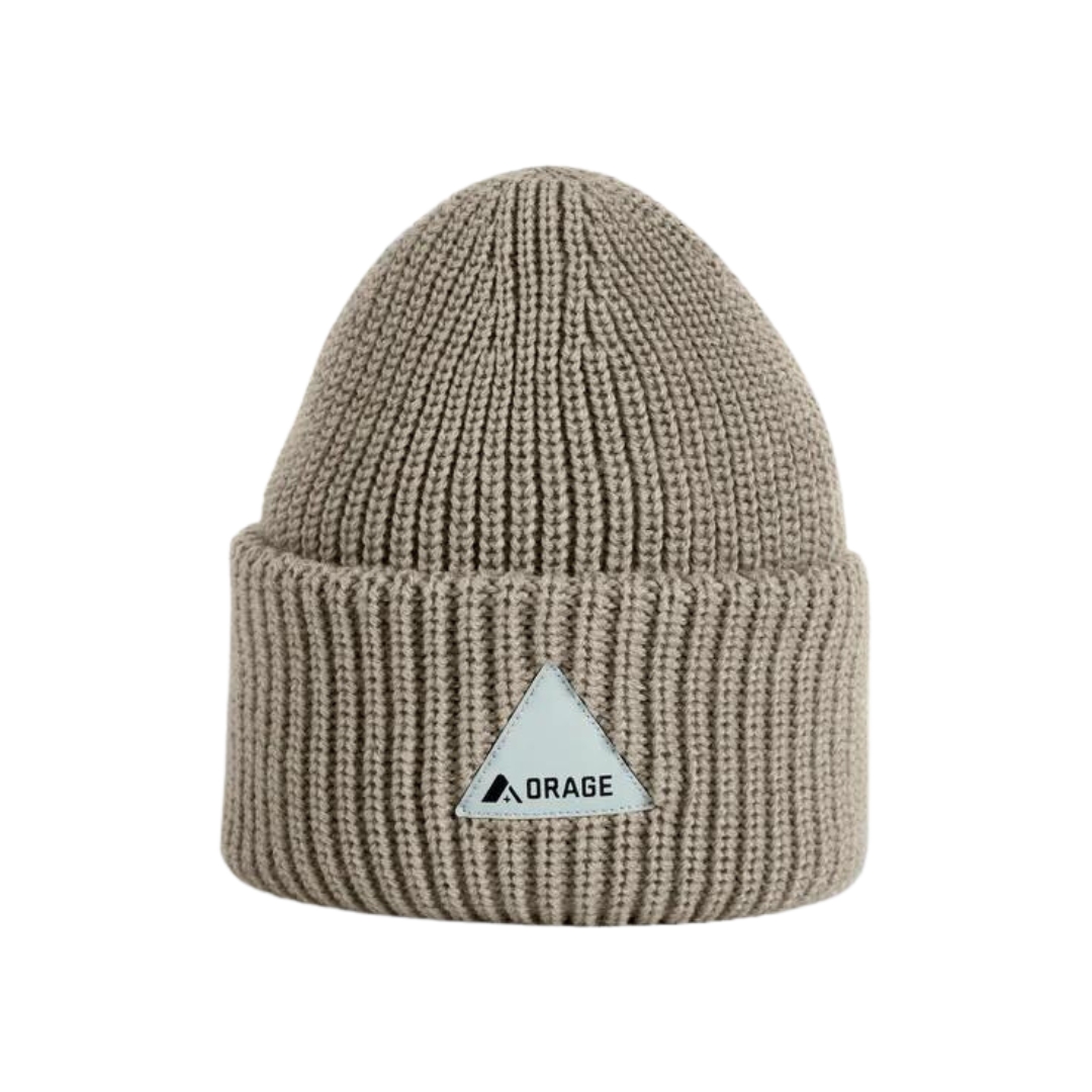 TUQUE ORAGE LOUISE POUR ADULTE couleur E116-DARK BIRCH vue de la tuque beige/grise pale de face